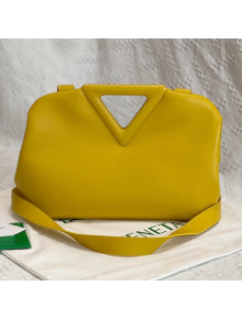 Bottega Veneta Medium Point Calfskin Top Handle Bag Buttercup Yellow 2021