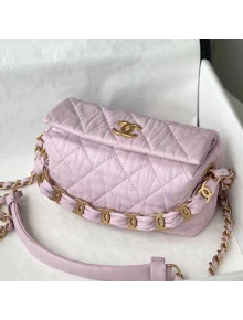 Chanel Crumpled Lambskin Small Hobo Bag AS2479 Pink 2021 TOP