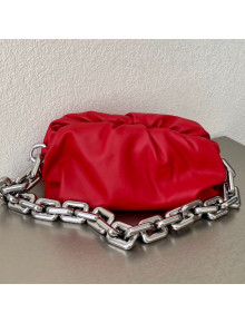 Bottega Veneta The Chain Pouch Bag with Square Ring Chain Strap Red/Silver 2020