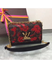 Louis Vuitton Monogram Blossom Coated Canvas Twist Bag MM Red M43639 2018