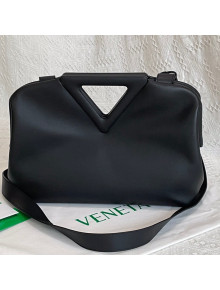 Bottega Veneta Medium Point Calfskin Top Handle Bag Black 2021