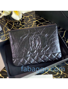 Chanel Shiny Aged Calfskin Pouch AP1523 Black 2020