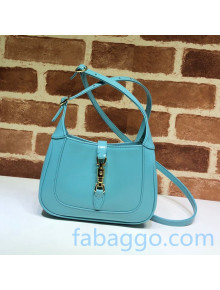 Gucci Jackie 1961 Shiny Leather Mini Hobo Bag 637091 Light Blue 2020