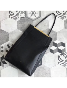 Celine Large Clasp Shopping Bag in Smooth Calfskin Black
