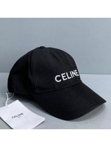 Celine Canvas Baseball Hat Black 2021 09