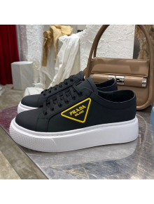 Prada Calfskin Low-top Sneakers Black/Yellow 2021