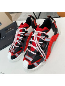 Dolce & Gabbana NS1 Sneakers in Mixed Materials Black/Red 2020(For Women and Men)