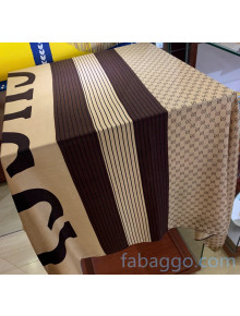 Gucci Silk & Cashmere Square Scarf 140x140cm G2081026 Beige/Coffee 2020