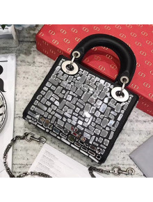 Dior Mini Lady Bag in Mosaic of Mirrors Smooth Calfskin Black 2018