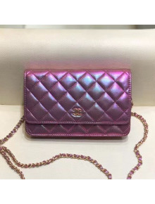 Chanel Iridescent Leather Wallet on Chain WOC AP0315 Purple 2021 TOP