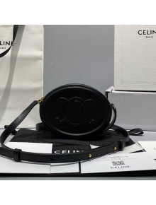 Celine Crossbody Oval Purse Mini Bag in Smooth Calfskin Black 2021 60176