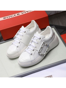 Roger Vivier Crystal Buckle Sneakers White 2020