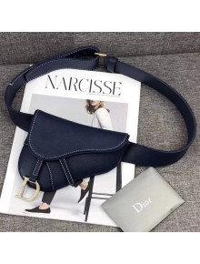 Dior Saddle Belt Bag in Smooth Calfskin Blue 2019