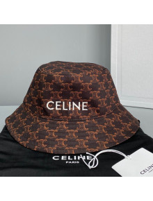 Celine Triomphe Canvas Bucket Hat Brown 2021