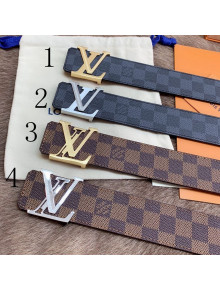 Louis Vuitton Men's Damier Canvas Belt 4cm with LV Buckle 4 Colors 2021
