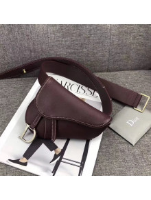 Dior Saddle Belt Bag in Smooth Calfskin Burgundy 2019