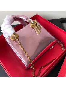 Dior Mini Lady Dior Bag In Metallic Calfskin Pink 2018