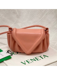 Bottega Veneta Beak Small Lambskin Crossbody Bag Peachy Pink 2021