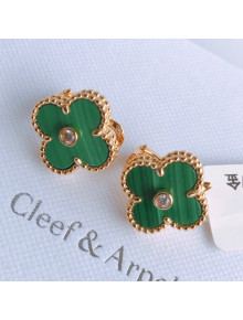 Van Cleef & Arpels Clovers Stud Earrings Green/Gold Yellow 2021 94