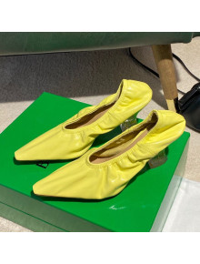 Bottega Veneta Almond Pumps in Yellow Lambskin with Plexiglass Heel 2020