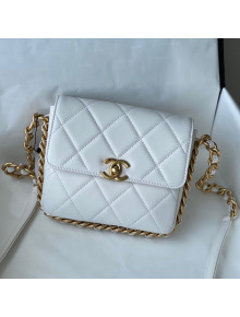 Chanel Calfskin Mini Flap Bag AS2377 White 2021
