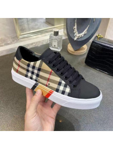 Burberry Check Calfskin Low-top Sneakers Black 01 2021 (For Women and Men)