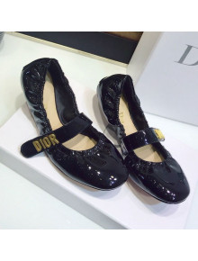 Dior Baby-D Flat Ballerinas in Black Patent Leather 2019