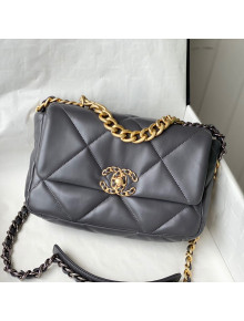 Chanel 19 Lambskin Small Flap Bag AS1160 Steel Gray 2021 TOP