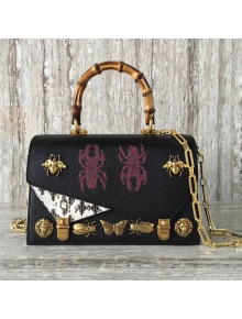 Gucci Ottilia leather Small Top Handle 488715 Black 2017