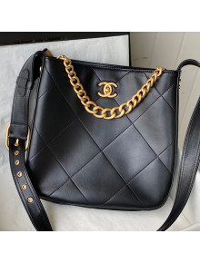 Chanel Calfskin Hobo Bag AS2844 Black 2021