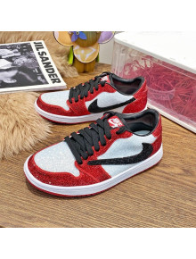 Nike Air Jordan Crystal Allover Low-top Sneakers White/Red/Black 01 2021