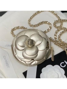 Chanel Camellia Bloom Clutch with Chain AP2121 Gold 2021