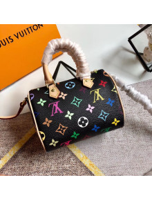 Louis Vuitton Colored Monogram Nano Speedy Top Handle Bag M61252 Black 2019