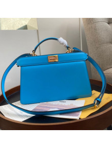 Fendi Peekaboo ISeeU East-West Bag in Bright Blue Leather 2020