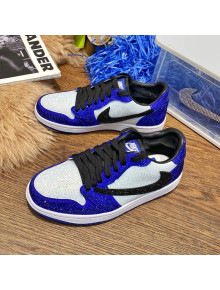 Nike Air Jordan Crystal Allover Low-top Sneakers White/Blue/Black 06 2021