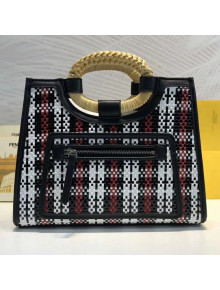 Fendi Multicolour Braided Runaway Small Shopper Bag Black  2018