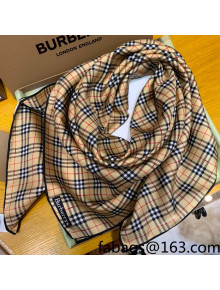 Burberry Check Silk Sqaure Scarf 90x90cm Coffee Brown 2021
