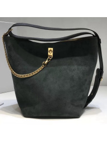 Givenchy GV Bucke Bag in Suede and Patent Leather Dark Green/Burgundy 2018