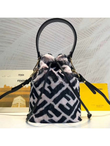 Fendi Mon Tresor Mini Bag in Multicolour Sheepskin Pink/Black 2018