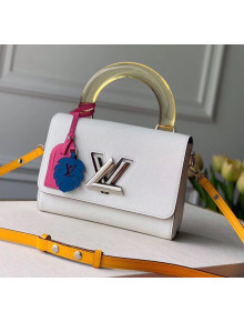 Louis Vuitton Epi Leather Twist MM Bag With Plexiglass Handle M56132 White 2020
