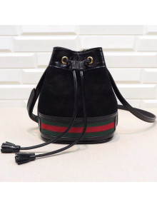 Gucci Suede with Web Mini Bucket Bag 550620 Black 2018
