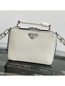 Prada Men's Saffiano Leather Square Bandoleer Shoulder Bag 2VH069 White 2019