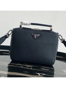 Prada Men's Saffiano Leather Square Bandoleer Shoulder Bag 2VH069 Navy Blue 2019