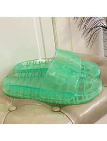 Gucci Transparent PVC Slide Sandals Green 2021 04