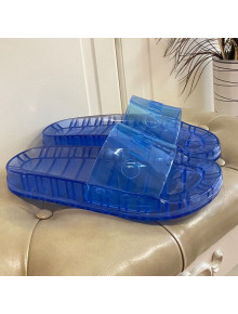Gucci Transparent PVC Slide Sandals Blue 2021 06 