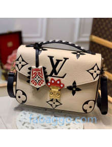 Louis Vuitton LV Crafty Félicie Pochette Métis Shoulder Bag in Monogram Leather M45384 Cream White 2020