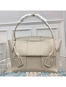 Bottega Veneta Arco Large Bag in Smooth Maxi Woven Calfskin White 2019