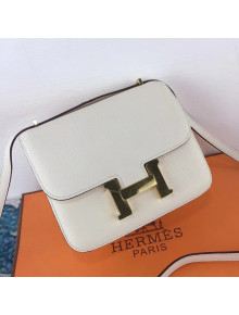 Hermes 18cm/23cm Constance Bag in Original Epsom Leather White