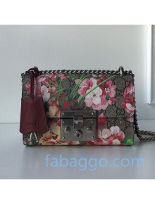 Gucci Padlock Flora GG Apple Small Shoulder Bag 409487 Beige 2020