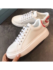 Prada Calfskin Logo Back Sneakers White 2019